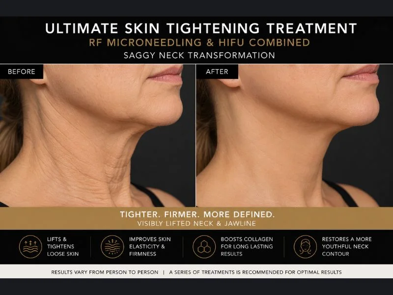 before and after Ultimate skin tightening treatment Shefford